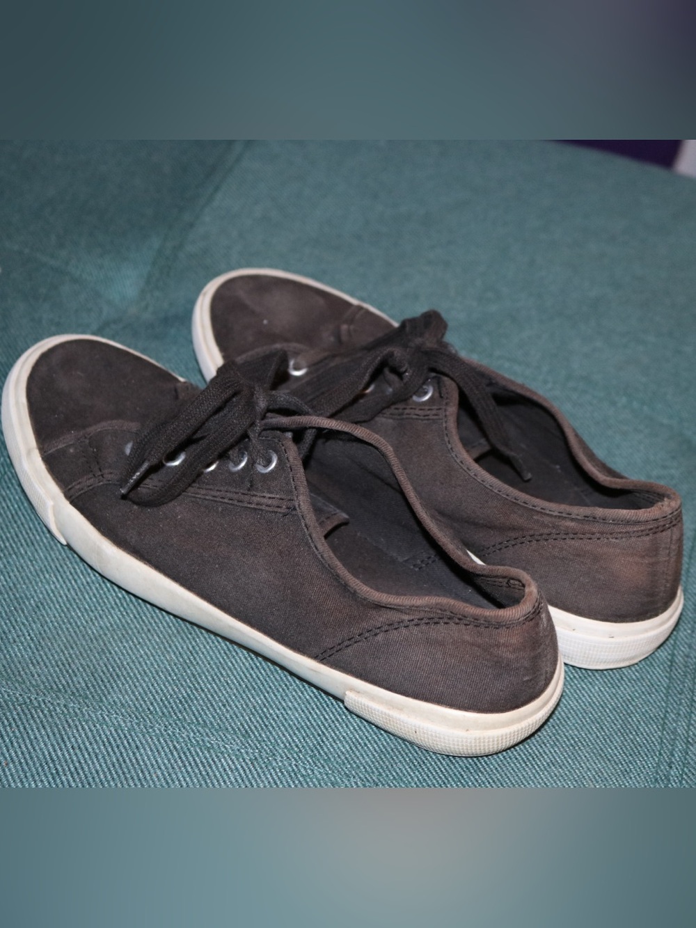 Black Canvas Lace-Up Sneakers